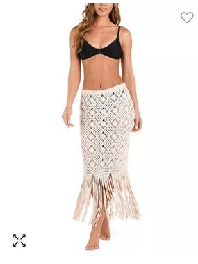 MWT Marjorie Diamond Crochet Fringe Cover-Up Skirt
